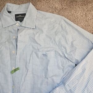 Rodd & Gunn Button Down Shirt Light Blue Check Glacier Mens S 100% supima Cotton